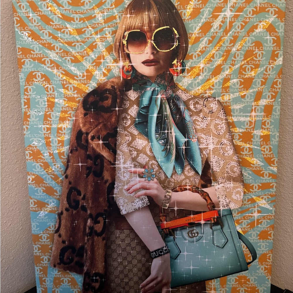 A Chanel/gucci wall decor
